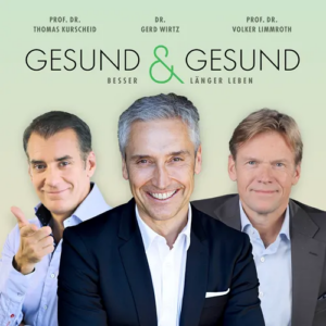 Gesund & Gesund – Besser und länger leben“ mit Prof. Dr. Thomas Kurscheid, Dr. Gerd Wirtz und Prof. Dr. Volker Limmroth vor grünem Hintergrund